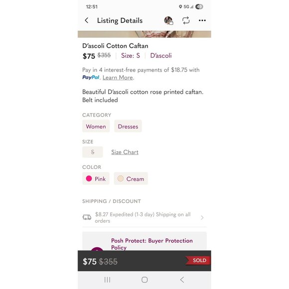 D' Ascoli Aisha Maxi Dress Linen Soft Rose Size Small Bohemian - Picture 14 of 15